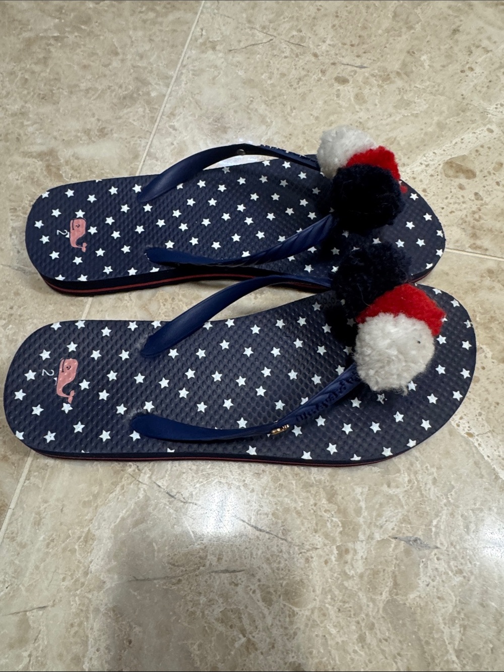 Vineyard Vines  Star Pom-Pom Flip Flops